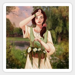 Cottagecore Girl Sticker